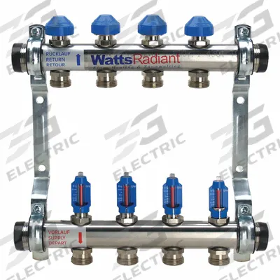 WATTS RADIANT Pipe Manifold Fitting: MBSPP x MBSPP, Stainless Steel, 1 in MBSPP - Plumbing & Heating Branch Manifolds