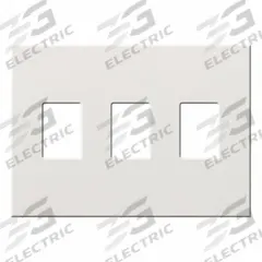LUTRON Wall Plate: Dimmer Switch, 3 Gang, White, Std Size (MPN VWP-3-WH). Key specifications — Brand: LUTRON; Material: Plastic.