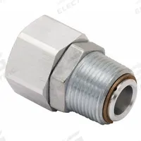 HUSKY Swivel: Swivel, 1 in MNPT Inlet, 1 in FNPT Discharge, Aluminum Body (MPN 008517). Key specifications — Product Type: Swivel; Discharge Gender: Female; Inlet Gender: Male; Body Material: Aluminum; Inlet Standard: NPT; Brand: HUSKY; Discharge Standard: NPT; Chemical Compatibility: Diesel.