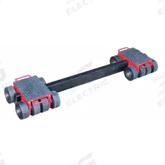 DAYTON Machine Roller: 33,000 lb, 7 in Deck Ht, 9 3/4 in L x 9 3/4 in W, (16) Rollers, Fixed, Red (MPN 5ERK8). Key specifications — attr1344324: Rubber Padded; attr1344360: DAYTON; attr1344361: Red.