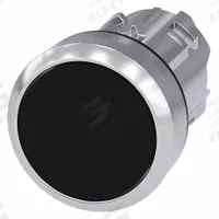 SIEMENS Flush Push Button: Black, 22 mm Mounting Size, Metallic, Momentary (MPN 3SU1050-0AB10-0AA0). Key specifications — Brand: SIEMENS; Action: Momentary; Series: 3SU; Push Button Material Type: Metallic.