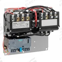 SIEMENS NEMA Magnetic Motor Starter: Reversing, 3 Poles, NEMA Size 0, 18 A, 240V AC Coil (MPN 22CUD32AG). Key specifications — Brand: SIEMENS; Auxiliary Contact Form: 1NO; Coil Voltage: 190-220/220-240V AC; Phase: Three; Terminal Connection Type: Screw Terminals; Auxiliary Contacts Included: 1NO; Signaling Features: Pilot Light; Thermal Units Required: None (Not Applicable to Electronic Overloads).