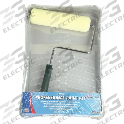 ABILITY ONE Paint Roller Kit: 9 in Roller Lg, 3/8 in Nap Size, Knit Fabric - Roller & Tray Kits