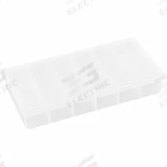 FLAMBEAU Compartment Box: 4 3/8 in x 8 1/4 in x 1 3/8 in, Clear, 18 Compartments, 0 Adj Dividers (MPN T200). Key specifications — ESD Conductive: Not Electrostatic Discharge Conductive; Color: Clear; Compartment WxD: (18) 1-1/4 in x 1-1/4 in; Brand: FLAMBEAU; Material: Plastic.