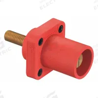 Single Pole Receptacle: Red, Straight Taper Nose Mating, Threaded Stud Termination, 600V AC/600V DC (MPN HBLMRSCR). Key specifications — Series: 16; Receptacle Gender: Male; Brand: HUBBELL.
