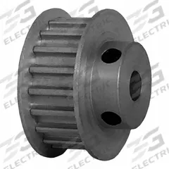 DAYTON Timing Pulley: Curvilinear, Fixed, For HTD Timing Belt Section, For 9 mm Belt Wd, 19 Teeth (MPN 19-5M09-6FA3). Key specifications — Brand: DAYTON; Finish: Clear Anodized; For Belt Series: Powerhouse®.