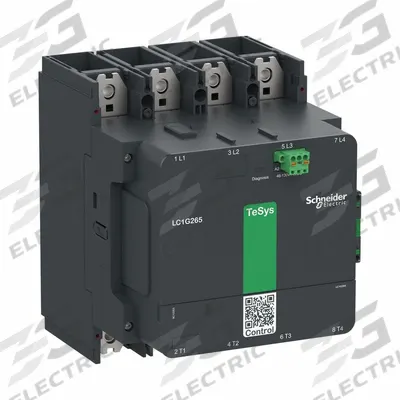 SCHNEIDER Contactor: 4 Poles, 4NO Contacts, 265 A - Non-Reversing IEC Contactors