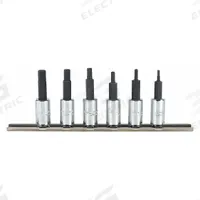 PROTO Socket Bit Set: 1 - 25 Pieces, 1/4 in Drive Size, 3 Pieces, 2 mm to 6 mm Tip Size Range, Torx (MPN J4770-6). Key specifications — attr1216280: Fixed Insert; attr1216283: PROTO; attr1225718: 2 mm to 6 mm; attr1227491: 1/4 in.