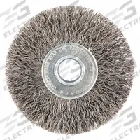 APPROVED VENDOR Wire Wheel Brush: Crimped Steel, 3" Dia x 5/8" Wd, 1/2" Arbor, 0.014" Fill (MPN 66254443330). Key specifications — attr975420: APPROVED VENDOR.