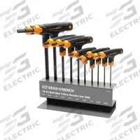 GEARWRENCH Hex Key Sets: 6 - 10 Pieces, T, Metric, Std, 10 Pieces, Holder, Black Oxide, 0 Tips (MPN 83523). Key specifications — attr1205553: Not Tether Capable; attr1205554: GEARWRENCH; attr1205568: Black Oxide; attr1293176: 6 - 10 Pieces.