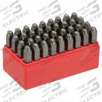 APPROVED VENDOR Hand Stamp Kit: 0 thru 9 (6 doubles as 9)/Ampersand (&)/A thru Z, Steel (MPN 1F112). Key specifications — Material: Steel; Brand: APPROVED VENDOR; Characters Included: 0 thru 9 (6 doubles as 9).