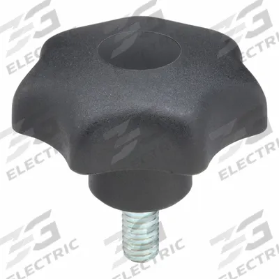KIPP Hand Knob: 7 Point, Plastic w/ Steel Thread, 3/8"-16 Thread, 20 mm Thread Lg - 7-Arm Knobs with Threaded Stud
