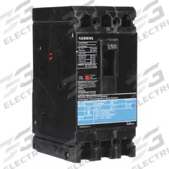 SIEMENS Molded Case Circuit Breaker: 50 A Amps, 10kA at 240V AC, Fixed, Load Side Lug, ABC, ED2 (MPN ED23B050). Key specifications — Phase Connection: ABC; Instantaneous Trip: Fixed; Terminal Connection: Load Side Lug; Series: ED2; Max. AIR Rating: 10kA at 240V AC.
