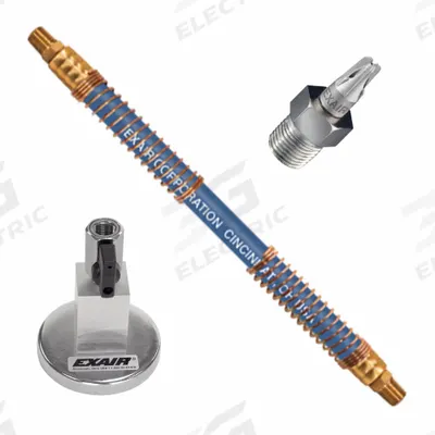 EXAIR Blow Off Station: 8.3 scfm Air Consumption, Focused, 250 psi Air Pressure - Bend & Stay Blow Off Stations