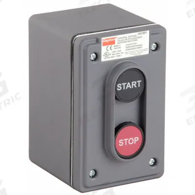 Dayton Control Station: (2) Push Buttons, 0 Pilot Lights, 1NO/1NC, Start/Stop - Push-Button Control Stations