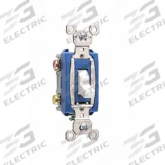 PASS & SEYMOUR Wall Switch: Toggle Switch, 3-Way, Maintained, White, 120/277V AC, 15 A (MPN PS15AC3w). Key specifications — Brand: PASS & SEYMOUR; Illuminated: No; Voltage Rating: 120/277V AC.