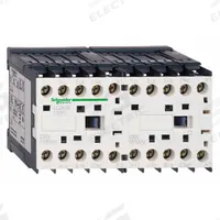 SCHNEIDER Miniature IEC Magnetic Contactor: Reversing, 3 Poles, 3NO Contacts, 9 A, 120V AC Coil (MPN LC2K0901G7). Key specifications — Brand: SCHNEIDER; Integrated Surge Suppression: No.