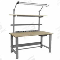 BENCHPRO Workbenches: Adj Ht, Particleboard, 60 in x 30 in, 1,200 lb Overall Load Capacity, Blue (MPN RPBC-3). Key specifications — Brand: BENCHPRO; Height Adjustability: Adjustable Height.