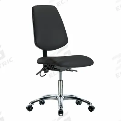 APPROVED VENDOR Chair: Vinyl, Armless, Ht Range 19 in to 24 in, 18 1/2 in Seat Wd, 17 in Seat Dp - Vinyl ESD Chairs