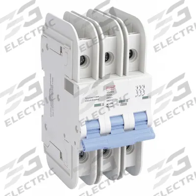 Dayton Miniature Circuit Breaker: 20 A Amps, 10kA at 480V AC - D-Curve, 3-Pole UL489 DIN Rail-Mount Miniature Circuit Breakers