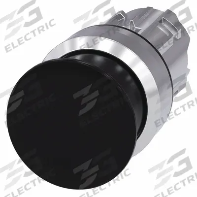 Siemens Mushroom Head Push Button: Black, 22 mm Mounting Size, Metallic - Mushroom-Head Push-Button Operators