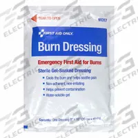 FIRST AID ONLY Burn Dressing: 18 in Dressing Lg, 8 in Dressing Wd, Gauze, Sterile (MPN 91317). Key specifications — Water Resistance: Waterproof; Self-Adhesion: Not Self-Adhering; Unitized: Unitized; Standards: ANSI/ISEA Z308.1-2015; Manufacturer Part Number: 91317; Package Type: Packet; Product Type: Burn Dressing; Sterility: Sterile.
