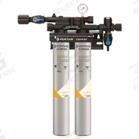 EVERPURE Water Filtration System: 5 micron, 5 gpm, 50,000 gal, 25 in Overall Ht, 17 in Overall Dia (MPN EV920232). Key specifications — Connection Type: NPT; Filter Media: Carbon; Reduces: Chlorine Taste; Brand: EVERPURE.