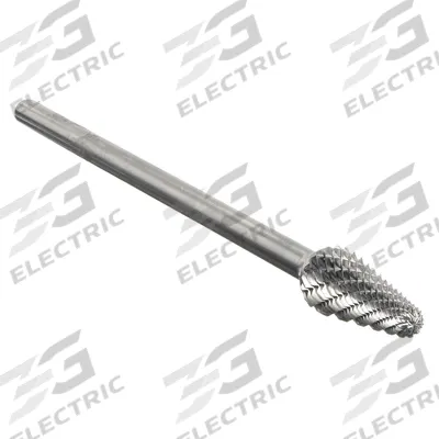 APPROVED VENDOR Carbide Bur: Ball-Nosed Cone, SL-1L6, Double Cut, 1/4" x 5/8" Head - Double-Cut Ball-Nosed Cone Burs