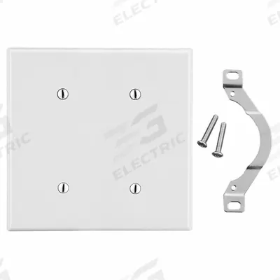 HUBBELL Wall Plate: Blank, 2 Gang, White - General Purpose Wall Plates