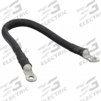 GROTE Stud Battery Harness: Cable with Lugs, 2/0 ga Wire Size, 17 in Overall Lg, Black, 60VDC, Bolt (MPN 84-9306). Key specifications — Termination Type: Cable with Lugs; Connection Type: Bolt; Maximum Voltage: 60VDC; Wire Color: Black; Wire Size: 2/0 ga; Brand: GROTE.
