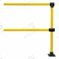 HOLLAENDER Handrail Extension: Toe Board Not Included, 5 in x 5 in, Floor Mounted Rail Mounting (MPN 50341). Key specifications — Product Type: Handrail Extension; Brand: HOLLAENDER; Color: Yellow; Handrail Shape: Round; Material: Steel; Number of Rail Levels: 2; Rail Mounting Style: Floor Mounted.