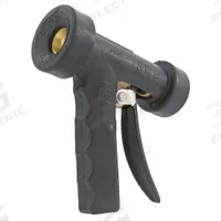 LEONARD VALVE Adjustable Spray Hose Nozzle: 1/2 in Connection Size, NPT, Bronze/Rubber, Black (MPN N-2). Key specifications — Nozzle Color: Black; Material: Bronze; Nozzle Shutoff Type: Handle Controls; Brand: LEONARD VALVE.