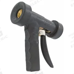 LEONARD VALVE Adjustable Spray Hose Nozzle: 1/2 in Connection Size, NPT, Bronze/Rubber, Black (MPN N-2). Key specifications — Nozzle Color: Black; Material: Bronze; Nozzle Shutoff Type: Handle Controls; Brand: LEONARD VALVE.