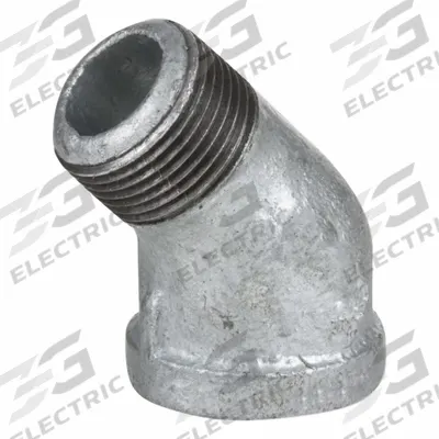 USA INDUSTRIALS Metal Pipe Elbow: 45° Elbow, 150 psi, 1/8 in x 1/8 in - Low-Pressure Threaded Pipe Fittings with Thread Sealant