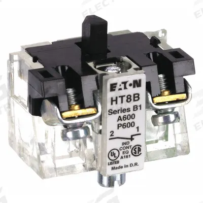 EATON Contact Block: 30 mm Panel Mounting Size, 1NC, Momentary, HT800 Series - Contact Blocks