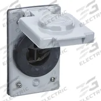 APPLETON ELECTRIC Weatherproof Cover with Receptacle: Single, 5-20, Gray, 125V AC, 20 A (MPN FSKJ5-20)