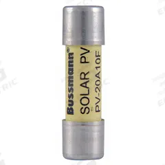 Solar Fuse: PV-1P Series, Fast-Acting, 6 A, 1,000 V DC (MPN PV-6A10-1P). Key specifications — Series: PV-1P; Brand: BUSSMANN.