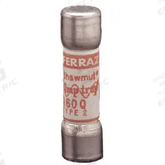 Semiconductor Fuse: A60Q Series, Fast-Acting, 12 A, 600 V AC, 600 V DC DC Volt Rating (MPN A60Q12-2). Key specifications — Series: A60Q; Brand: MERSEN; Voltage Type: AC/DC.