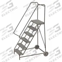 TRI-ARC Wheelbarrow Ladder: 5 ft Platform Ht, Assembled, No Locking Mechanism, Aluminum (MPN WLARTR106165). Key specifications — attr1051219: Gray; attr1051213: TRI-ARC; attr1051229: Double Handrails; attr1085465: None.