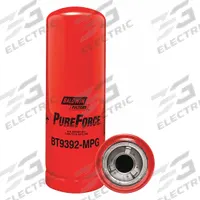 BALDWIN FILTERS Hydraulic Filter: Hydraulic Fluid, 2-12 Thread Size, Spin-On, 3 1/8 in Outside Dia (MPN BT9392-MPG). Key specifications — Media Material: Cellulose; Brand: BALDWIN FILTERS; Compatible Fluid Type: Hydraulic Fluid; Compatible Vehicle Make: Caterpillar; Includes: (2) Integral Gaskets; Thread Size: 2-12.