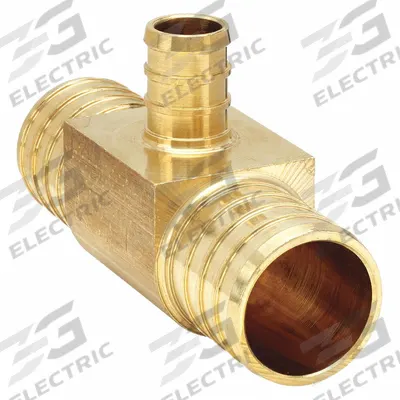 ZURN Barbed Tee: Brass, Crimp - Crimp-On Brass Barbed Tube Fittings