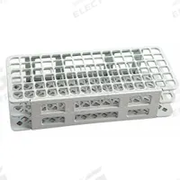 Tube Rack: 4 1/4 in Overall Wd, 2 1/2 in Overall Ht, 9 3/4 in Overall Lg, Polypropylene, White (MPN 225645-0000). Key specifications — Material: Polypropylene; Mounting Location: Benchtop; Color: White; Product Type: Test Tube Rack; Total Holding Capacity: (90) Tubes; Brand: DYNALON.