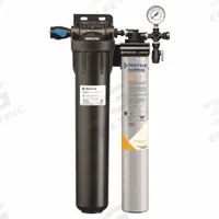 EVERPURE Water Filtration System: 0.2 micron, 2.5 gpm, 25,000 gal, 25 1/4 in Overall Ht (MPN EV932851). Key specifications — Connection Type: NPT; Filter Media: Carbon; Reduces: Chlorine Odor; Brand: EVERPURE.