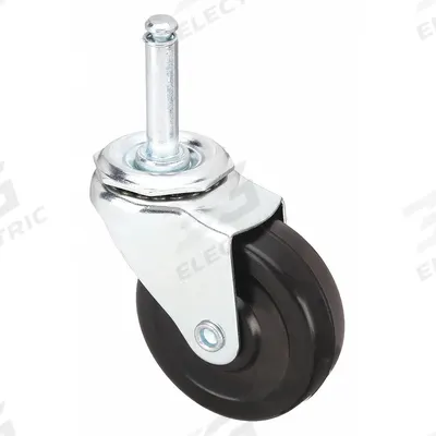 APPROVED VENDOR Stem Caster: Swivel, No Brake, 3 in Wheel Dia., 1 in Wheel Wd, Rubber, Rubber - NSF-Listed Sanitary Friction-Ring Stem Casters