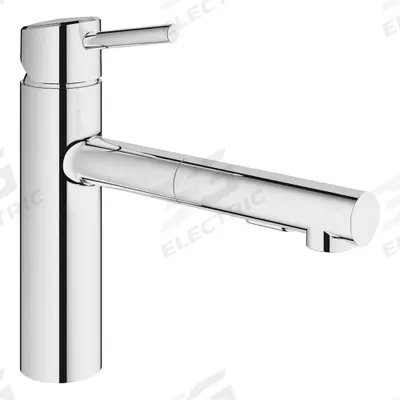 GROHE Straight Kitchen Faucet: Concetto, Brass, Single-Post, Deck, 1 Mounting Holes - Single-Post Kitchen Faucets