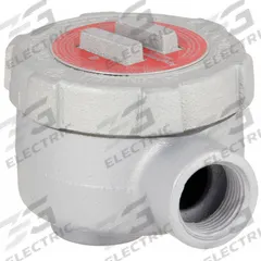 Conduit Outlet Body: Iron, GU, 1/2 in Trade Size, LB Body, 19 cu in Body Capacity (MPN GULB50). Key specifications — Series: For Standard Body; Compatible Conduit Trade Size: 1/2 in; Thread Gender: Female; Hub Style: Threaded; Cover Included: Yes; Body Style: LB; Connection Type: Threaded; Back Type: Round.