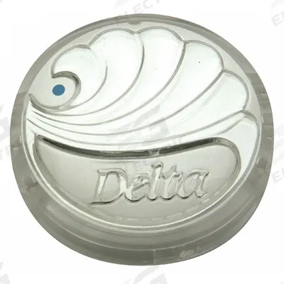Delta Index Button: Acrylic, For Cold Handle Type, Color Index, Blue, 1 1/2 in Overall Dia - Faucet Handle Caps