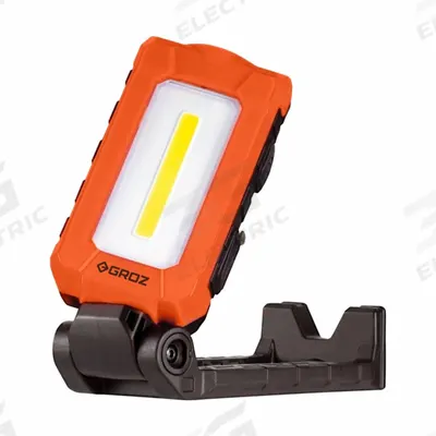 GROZ Rechargeable Hand Lamp: LED, 600 lm Max Brightness, 8 hr Max Run Time, 3 Brightness Levels - Cordless Hand Lamps