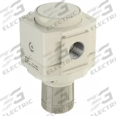 SMC Regulator: Die-Cast Aluminum, 1/2 in Rc, 7.251887 psi to 123.2821 psi, 1 MPa Max Op Pressure (MPN AR40-04-D). Key specifications — attr111664: No; attr111400: AR-D; attr111627: SMC.