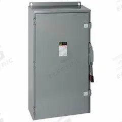 SQUARE D Safety Switch: Non-Fusible, 400 A, Three Phase, 600V AC, Galvanized Steel, Indoor/Outdoor (MPN HU365AWK). Key specifications — attr867131: SQUARE D.